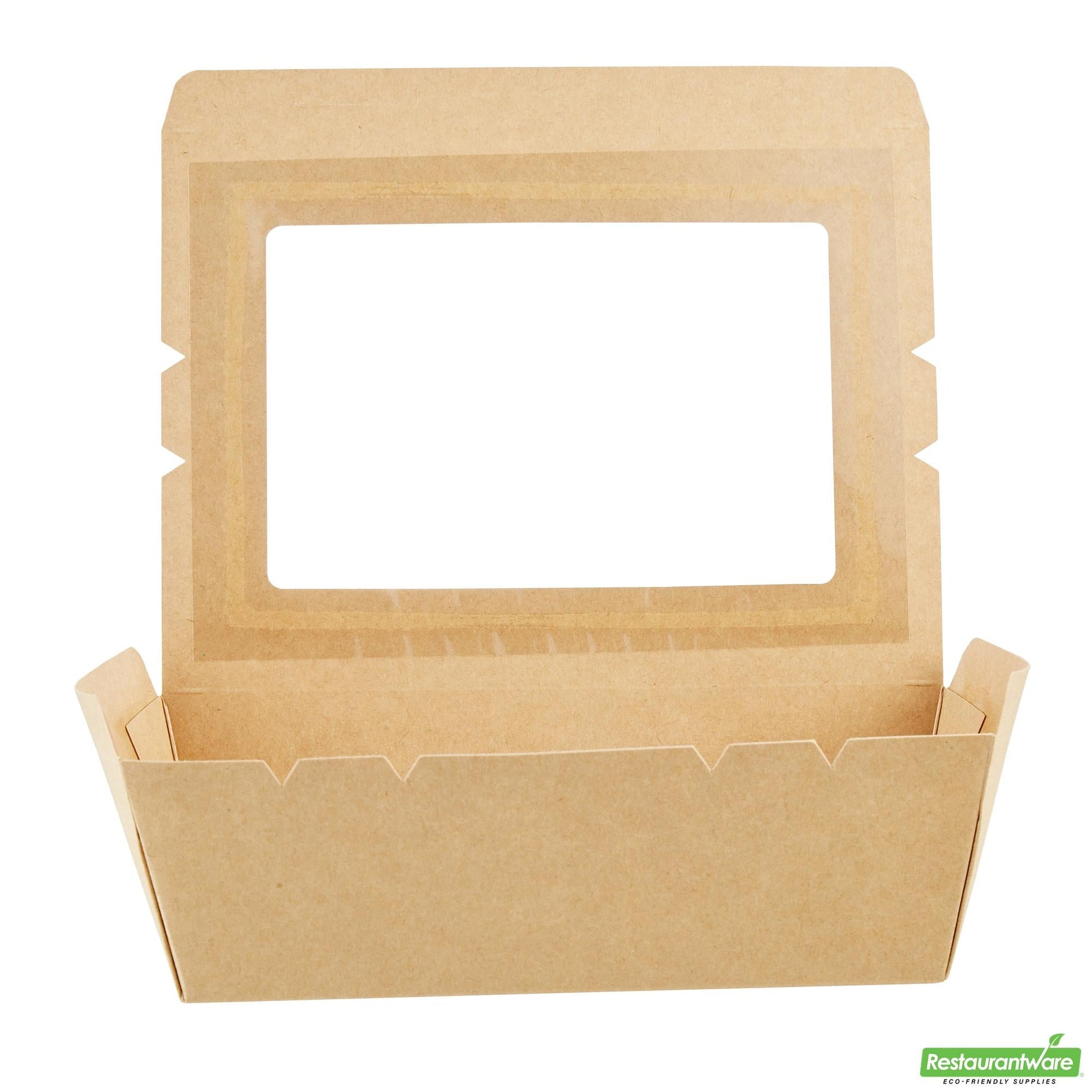 Wholesale Restaurantware 71 Oz Kraft Paper Large Take Out Container - Hinge Lock- Bulk