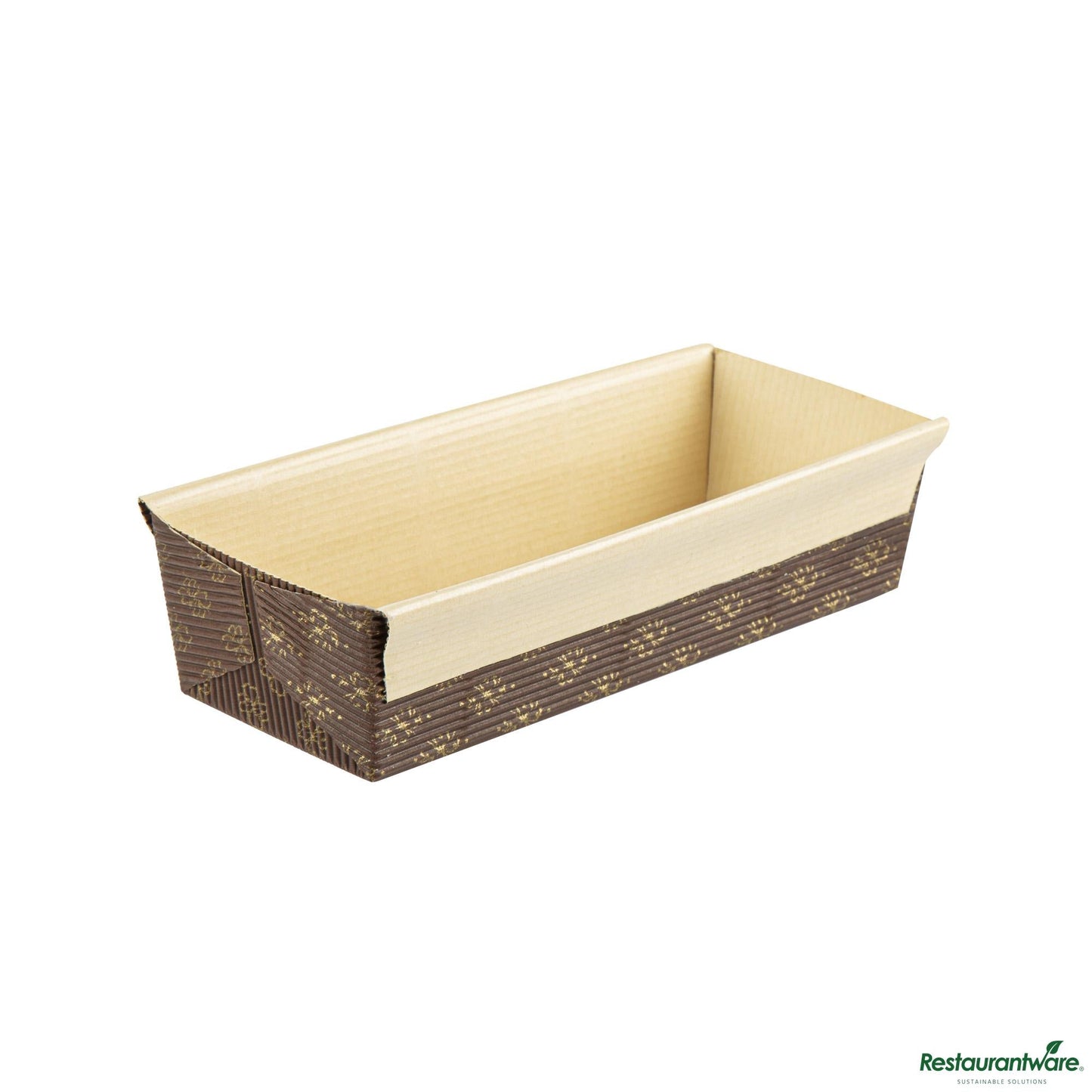 Wholesale Restaurantware Panificio 18 Oz Kraft Paper Baking Loaf Pan - Greaseproof, Rippled - 7 3/4" X 3 1/4" X 2"- Bulk