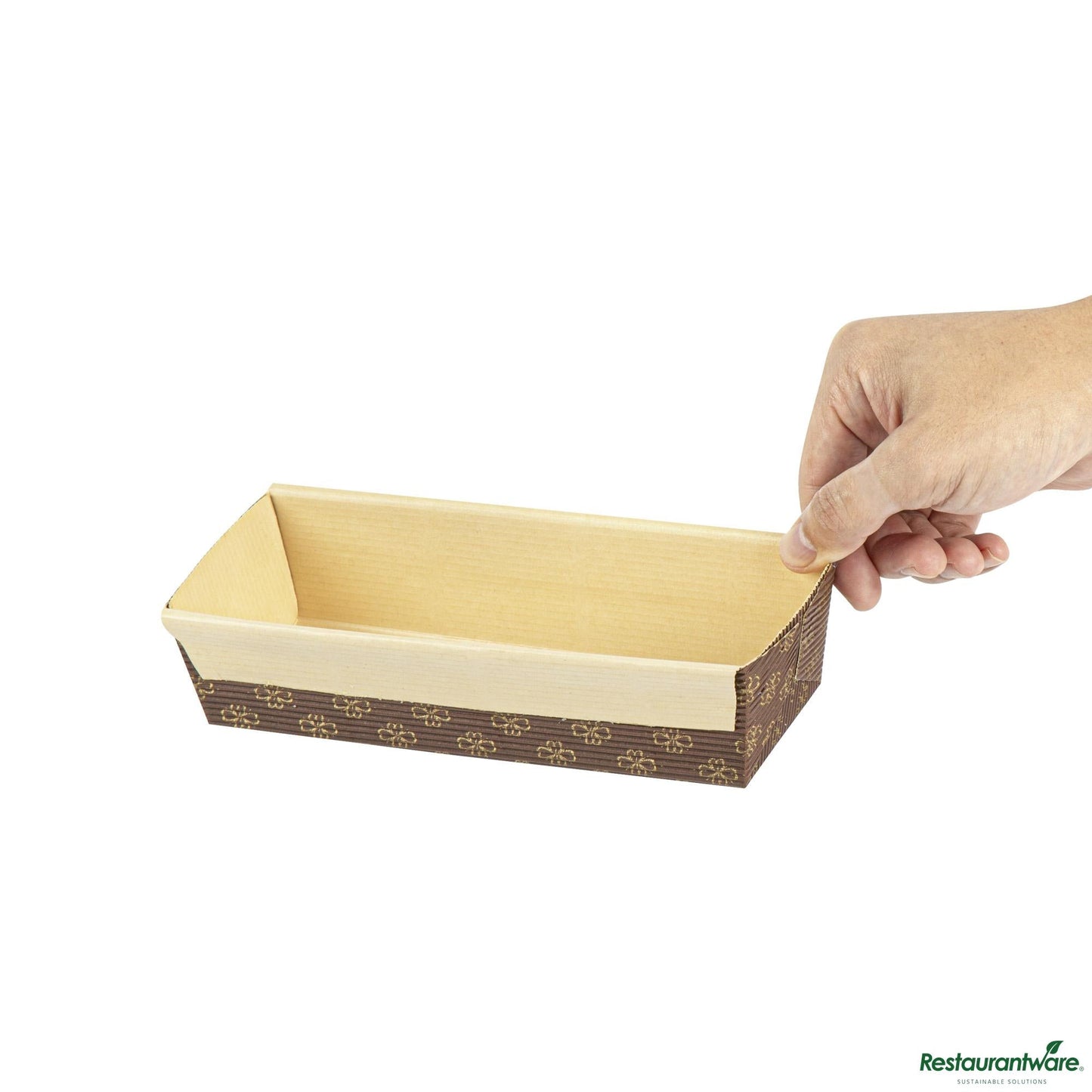 Wholesale Restaurantware Panificio 18 Oz Kraft Paper Baking Loaf Pan - Greaseproof, Rippled - 7 3/4" X 3 1/4" X 2"- Bulk