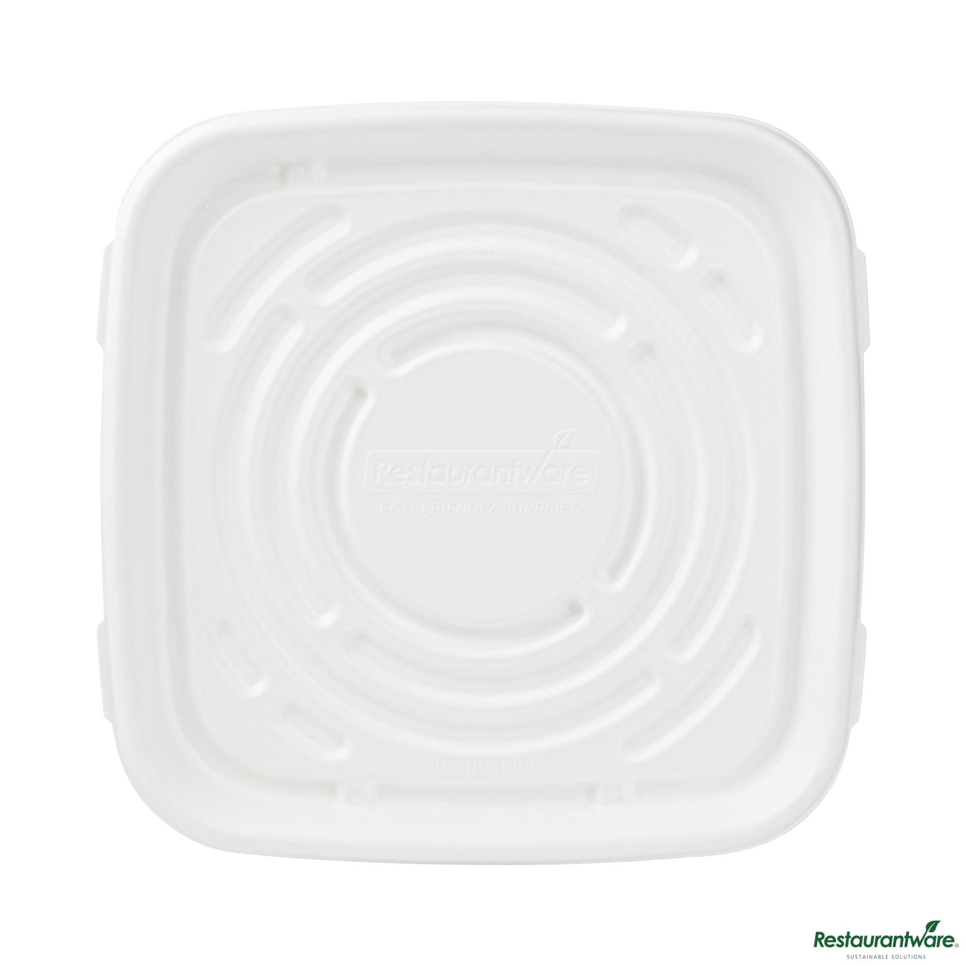 Wholesale Restaurantware Pulp Safe No Pfas Added Square White Sugarcane / Bagasse Tray - Home Compostable - 12" X 12"- Bulk