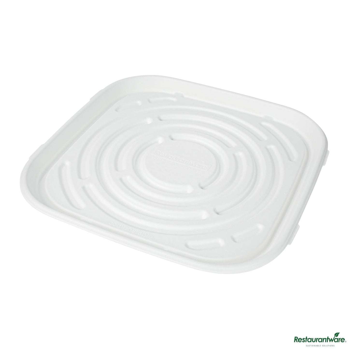 Wholesale Restaurantware Pulp Safe No Pfas Added Square White Sugarcane / Bagasse Tray - Home Compostable - 16" X 16"- Bulk