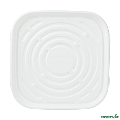 Wholesale Restaurantware Pulp Safe No Pfas Added Square White Sugarcane / Bagasse Tray - Home Compostable - 16" X 16"- Bulk