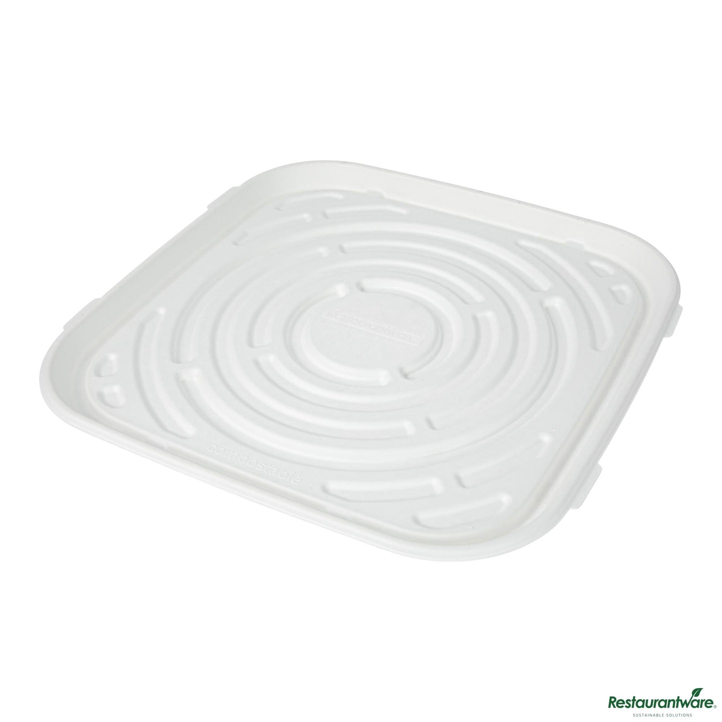 Wholesale Restaurantware Pulp Safe No Pfas Added Square White Sugarcane / Bagasse Tray - Home Compostable - 18" X 18"- Bulk