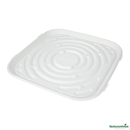 Wholesale Restaurantware Pulp Safe No Pfas Added Square White Sugarcane / Bagasse Tray - Home Compostable - 18" X 18"- Bulk