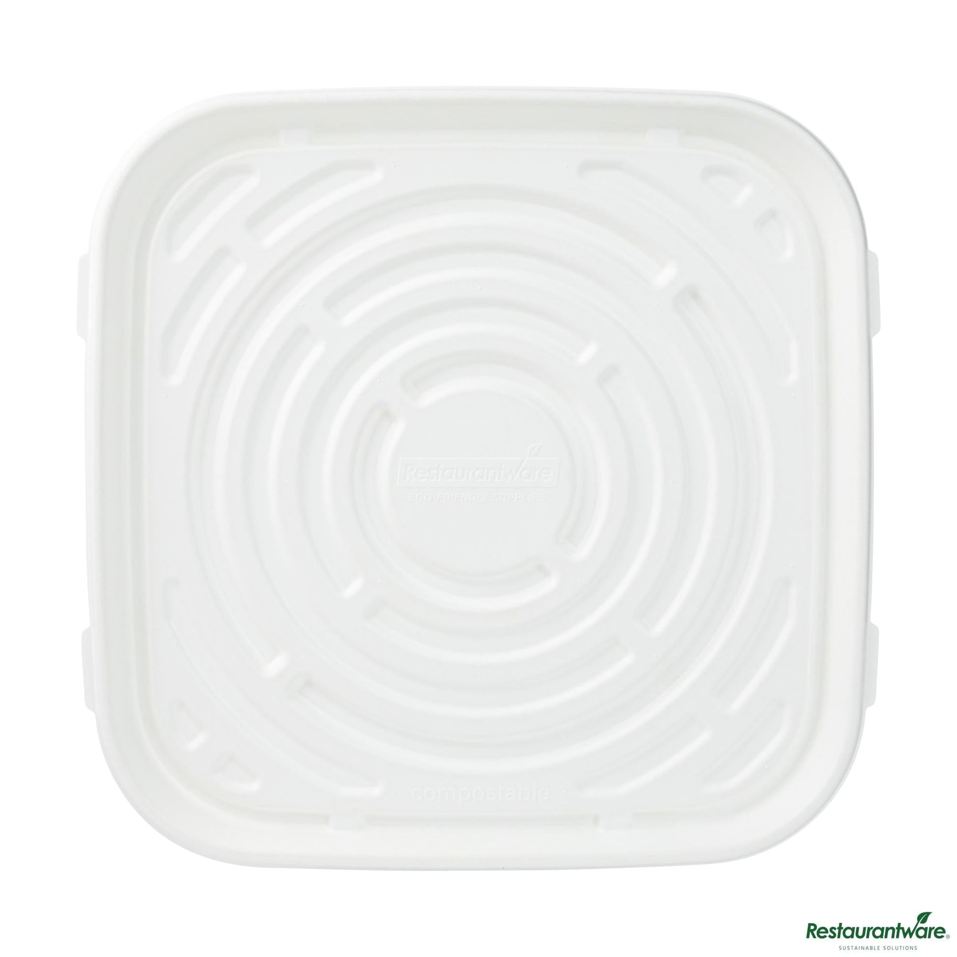 Wholesale Restaurantware Pulp Safe No Pfas Added Square White Sugarcane / Bagasse Tray - Home Compostable - 18" X 18"- Bulk