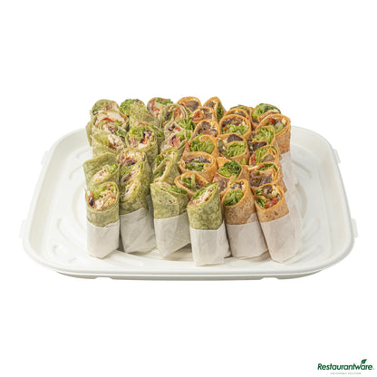 Wholesale Restaurantware Pulp Safe No Pfas Added Square White Sugarcane / Bagasse Tray - Home Compostable - 18" X 18"- Bulk