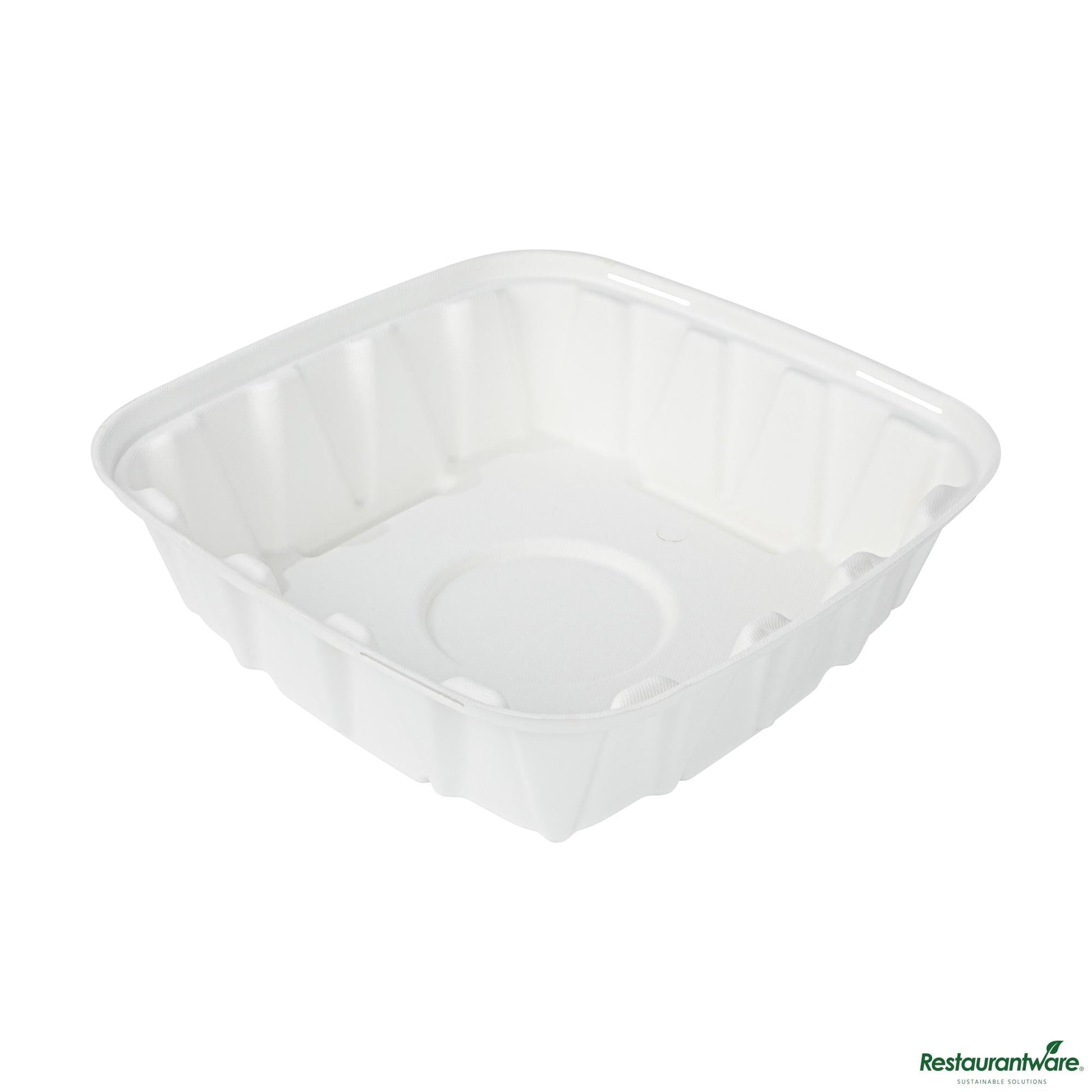 Wholesale Restaurantware Pulp Safe No Pfas Added Square White Sugarcane/bagasse Tray Lid - Home Compostable, Fits 12"- Bulk