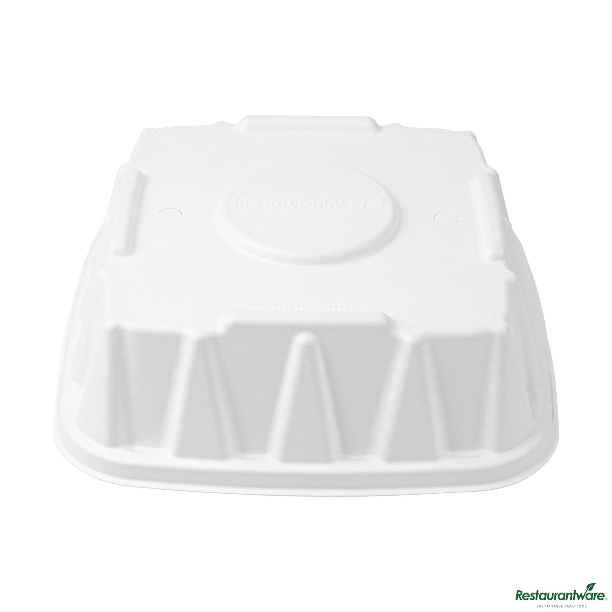 Wholesale Restaurantware Pulp Safe No Pfas Added Square White Sugarcane/bagasse Tray Lid - Home Compostable, Fits 12"- Bulk