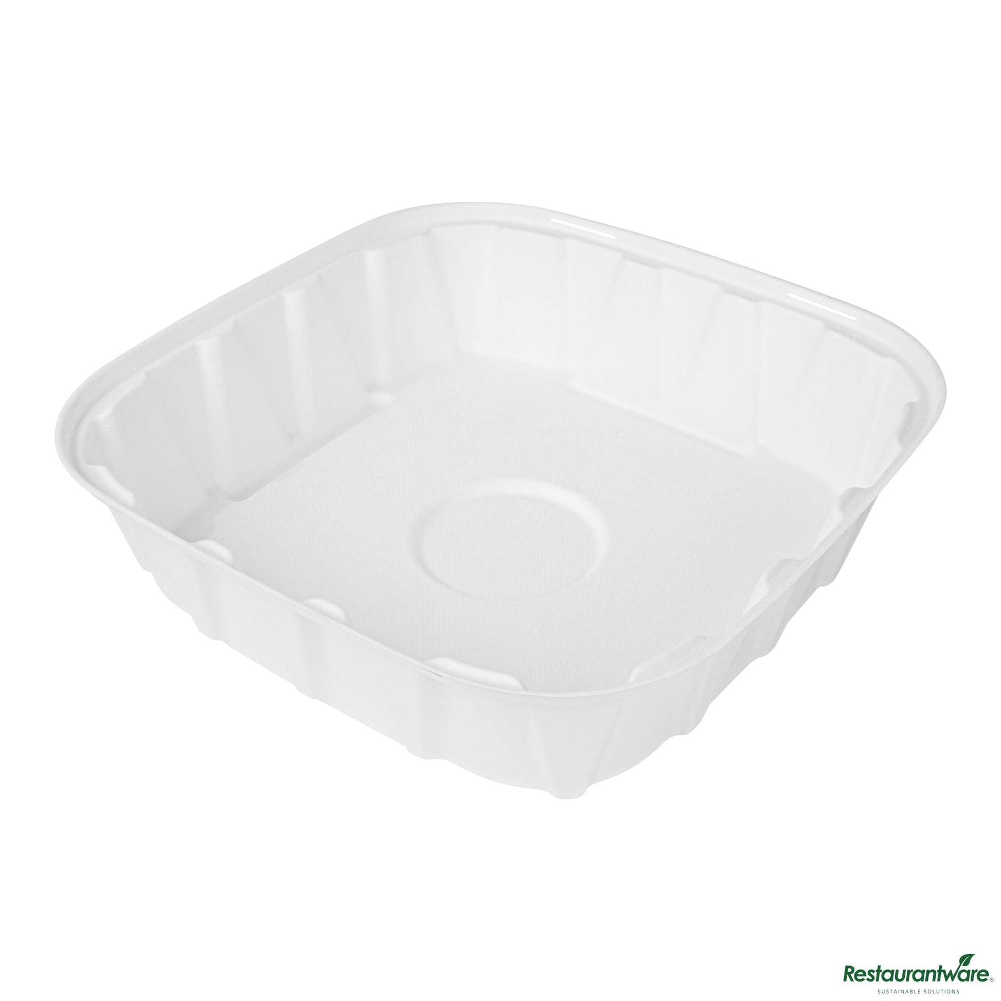 Wholesale Restaurantware Pulp Safe No Pfas Added Square White Sugarcane / Bagasse Tray Lid - Home Compostable, Fits 16"- Bulk