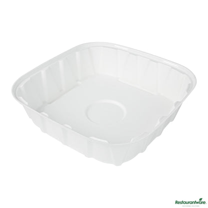 Wholesale Restaurantware Pulp Safe No Pfas Added Square White Sugarcane / Bagasse Tray Lid - Home Compostable, Fits 16"- Bulk