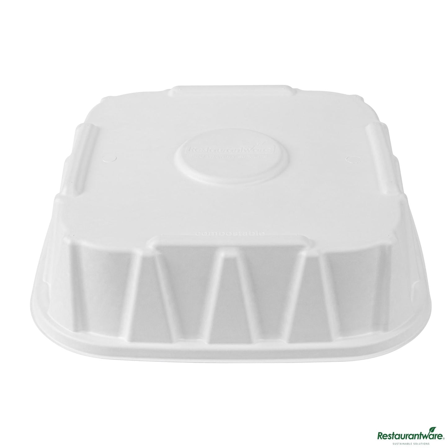 Wholesale Restaurantware Pulp Safe No Pfas Added Square White Sugarcane / Bagasse Tray Lid - Home Compostable, Fits 16"- Bulk