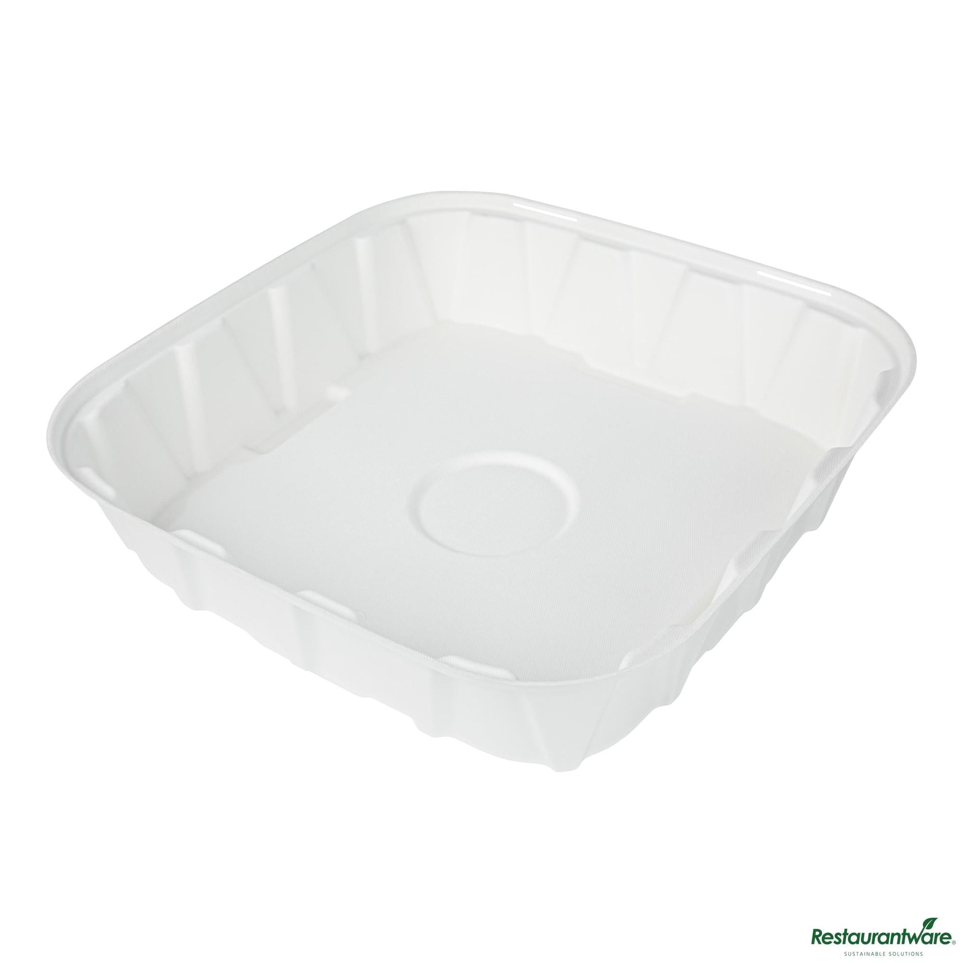 Wholesale Restaurantware Pulp Safe No Pfas Added Square White Sugarcane / Bagasse Tray Lid - Home Compostable, Fits 18"- Bulk