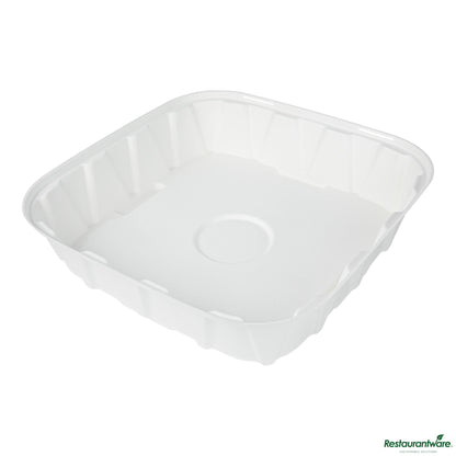 Wholesale Restaurantware Pulp Safe No Pfas Added Square White Sugarcane / Bagasse Tray Lid - Home Compostable, Fits 18"- Bulk