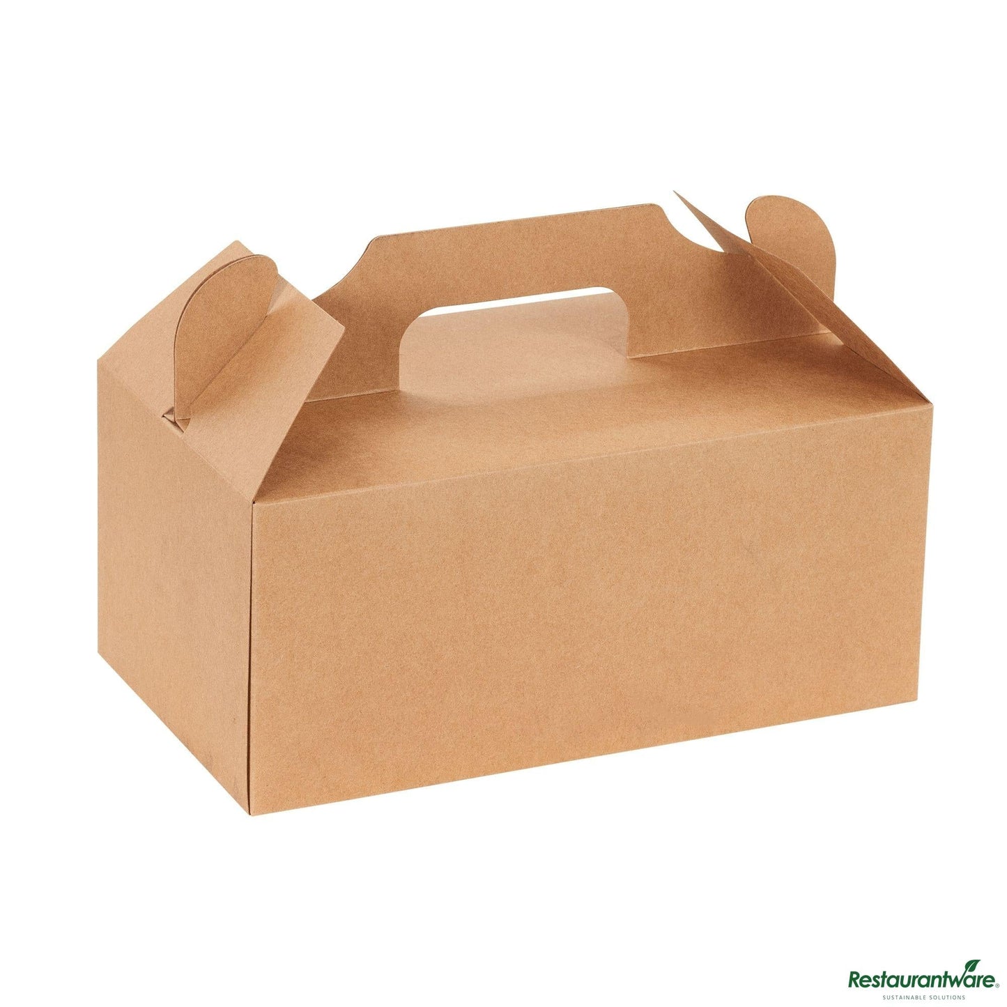 Wholesale Restaurantware Bio Tek Rectangle Kraft Paper Cake / Lunch Box - with Secure Tab Handle - 10 1/4" X 6" X 6 3/4"- Bulk