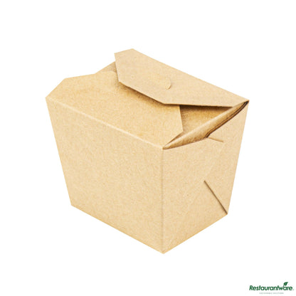 Wholesale Restaurantware Bio Tek 8 Oz Square Kraft Paper Microwavable Noodle Take Out Container - 2 3/4" X 2 1/4" X 2 1/2"- Bulk