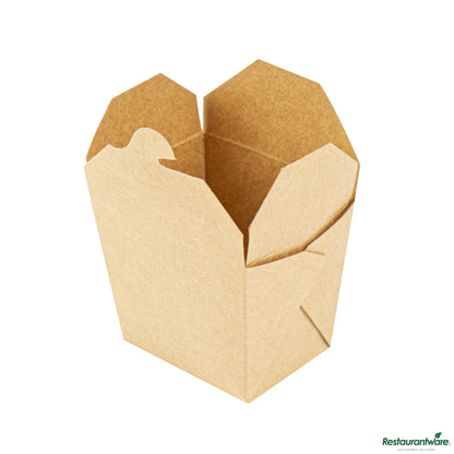 Wholesale Restaurantware Bio Tek 8 Oz Square Kraft Paper Microwavable Noodle Take Out Container - 2 3/4" X 2 1/4" X 2 1/2"- Bulk