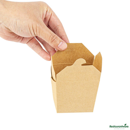 Wholesale Restaurantware Bio Tek 8 Oz Square Kraft Paper Microwavable Noodle Take Out Container - 2 3/4" X 2 1/4" X 2 1/2"- Bulk