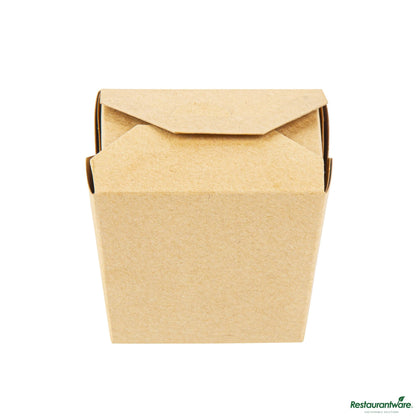 Wholesale Restaurantware Bio Tek 8 Oz Square Kraft Paper Microwavable Noodle Take Out Container - 2 3/4" X 2 1/4" X 2 1/2"- Bulk