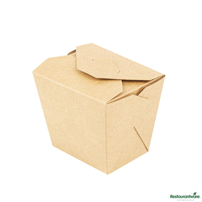 Wholesale Restaurantware Bio Tek 16 Oz Square Kraft Paper Microwavable Noodle Take Out Container - 3 1/2" X 3" X 3 1/4"- Bulk