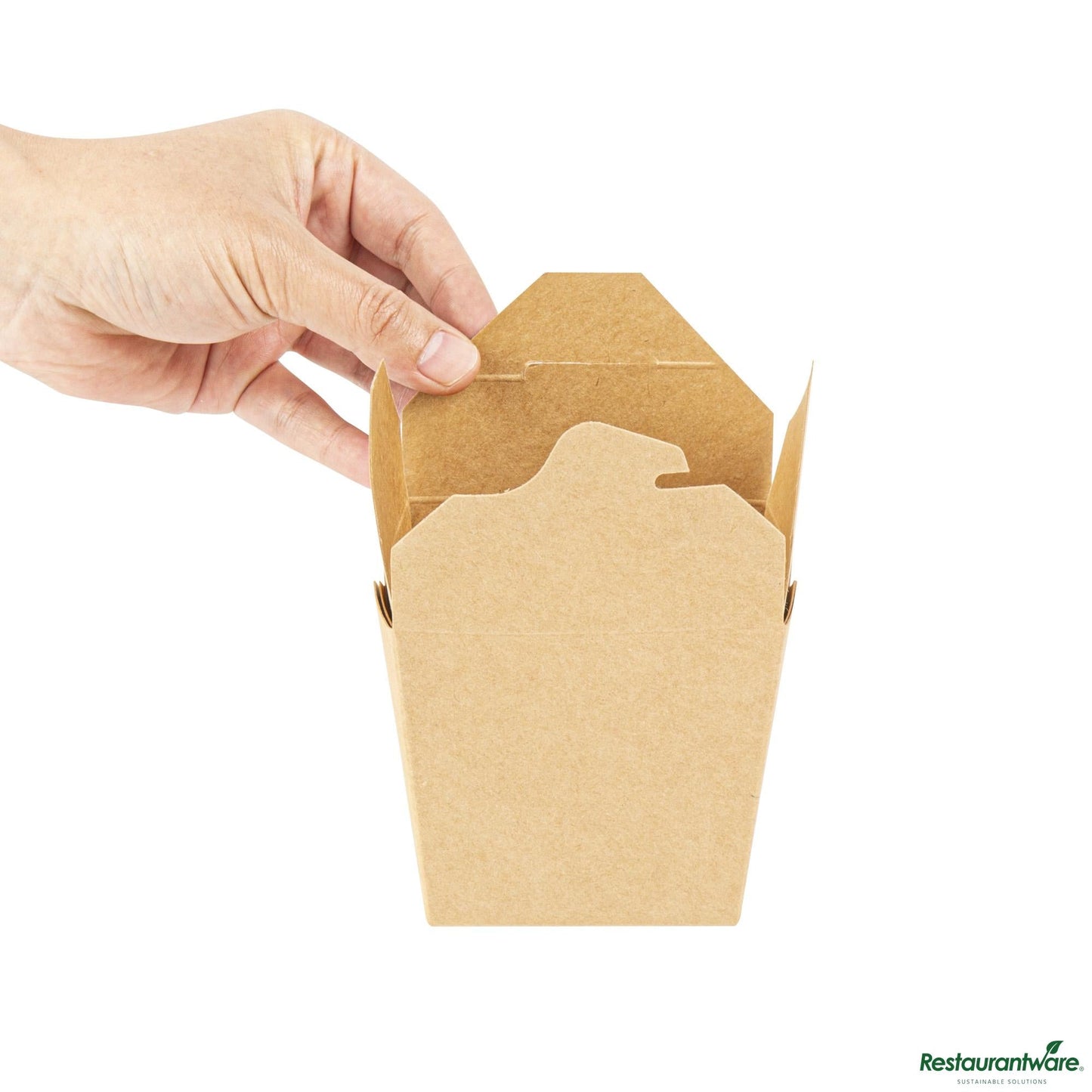 Wholesale Restaurantware Bio Tek 16 Oz Square Kraft Paper Microwavable Noodle Take Out Container - 3 1/2" X 3" X 3 1/4"- Bulk