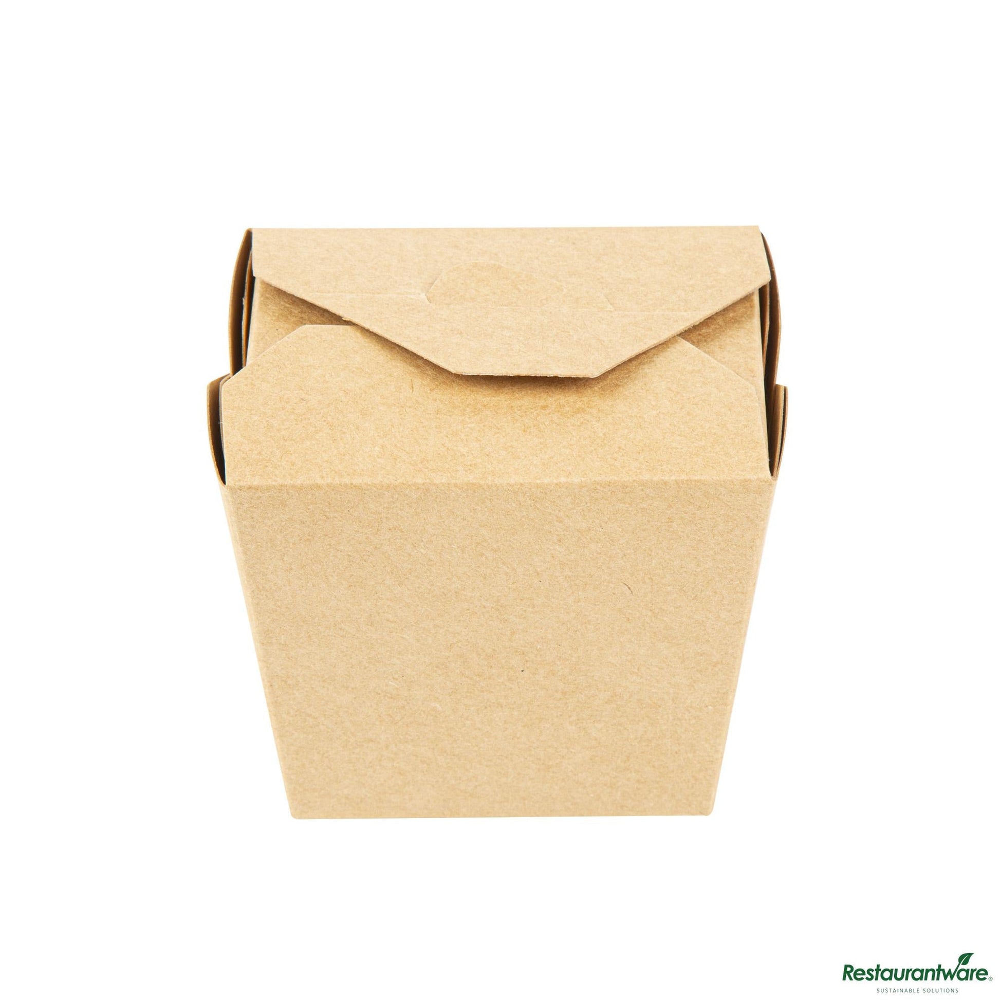 Wholesale Restaurantware Bio Tek 16 Oz Square Kraft Paper Microwavable Noodle Take Out Container - 3 1/2" X 3" X 3 1/4"- Bulk