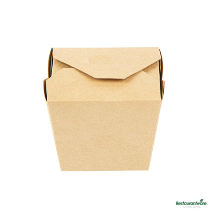 Wholesale Restaurantware Bio Tek 16 Oz Square Kraft Paper Microwavable Noodle Take Out Container - 3 1/2" X 3" X 3 1/4"- Bulk