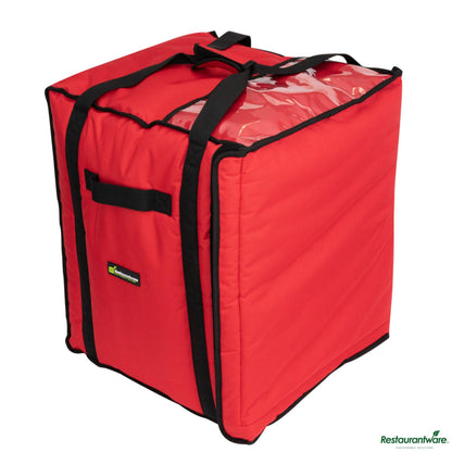 Wholesale Restaurantware Delivery Tek Red Pizza Bag - Holds 10-18", Insulated - 19" X 19" X 23"- Bulk