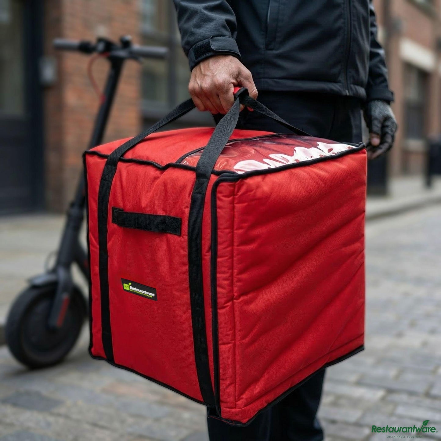 Wholesale Restaurantware Delivery Tek Red Pizza Bag - Holds 10-18", Insulated - 19" X 19" X 23"- Bulk