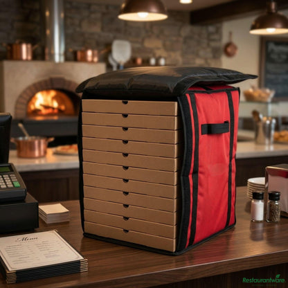 Wholesale Restaurantware Delivery Tek Red Pizza Bag - Holds 10-18", Insulated - 19" X 19" X 23"- Bulk