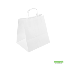 Wholesale Restaurantware Saving Nature White Paper Retail Bag - with Handles - 10 1/4" X 7 3/4" X 10 1/2" - 100 Count Box- Bulk