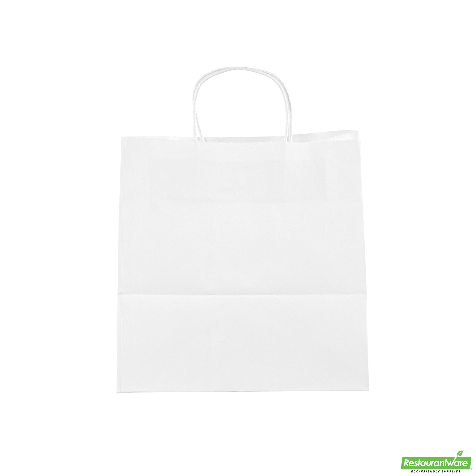 Wholesale Restaurantware Saving Nature White Paper Retail Bag - with Handles - 10 1/4" X 7 3/4" X 10 1/2" - 100 Count Box- Bulk