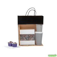 Wholesale Restaurantware Saving Nature Black Paper Retail Bag - with Handles - 10 1/4" X 5 1/2" X 12 1/2" - 100 Count Box- Bulk