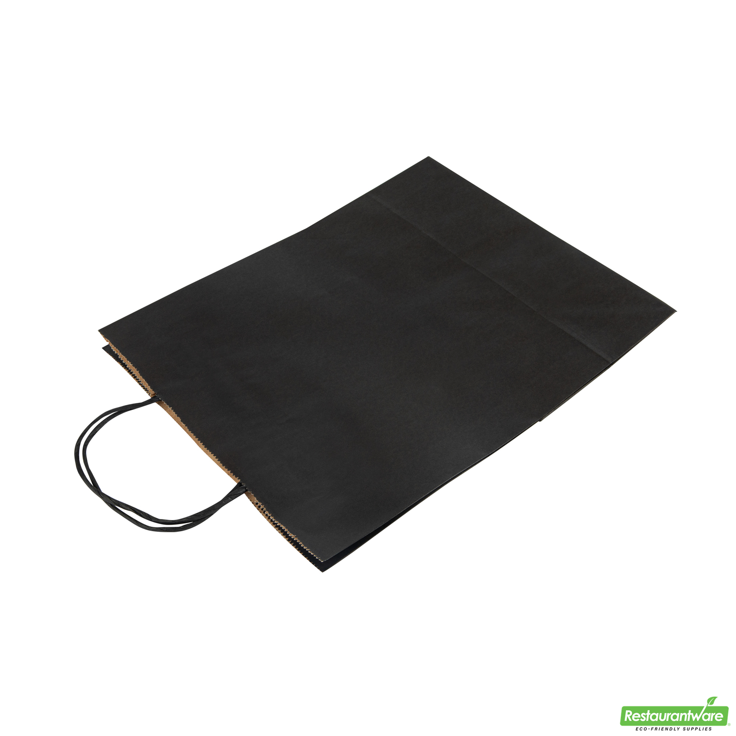 Wholesale Restaurantware Saving Nature Black Paper Retail Bag - with Handles - 10 1/4" X 5 1/2" X 12 1/2" - 100 Count Box- Bulk
