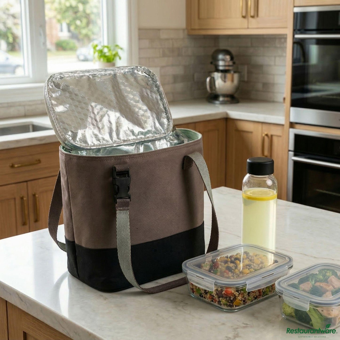 Wholesale Restaurantware Bento Tek Buddha Box Insulated Lunch Bag - 8 3/4" X 5 1/2" X 7 3/4"- Bulk