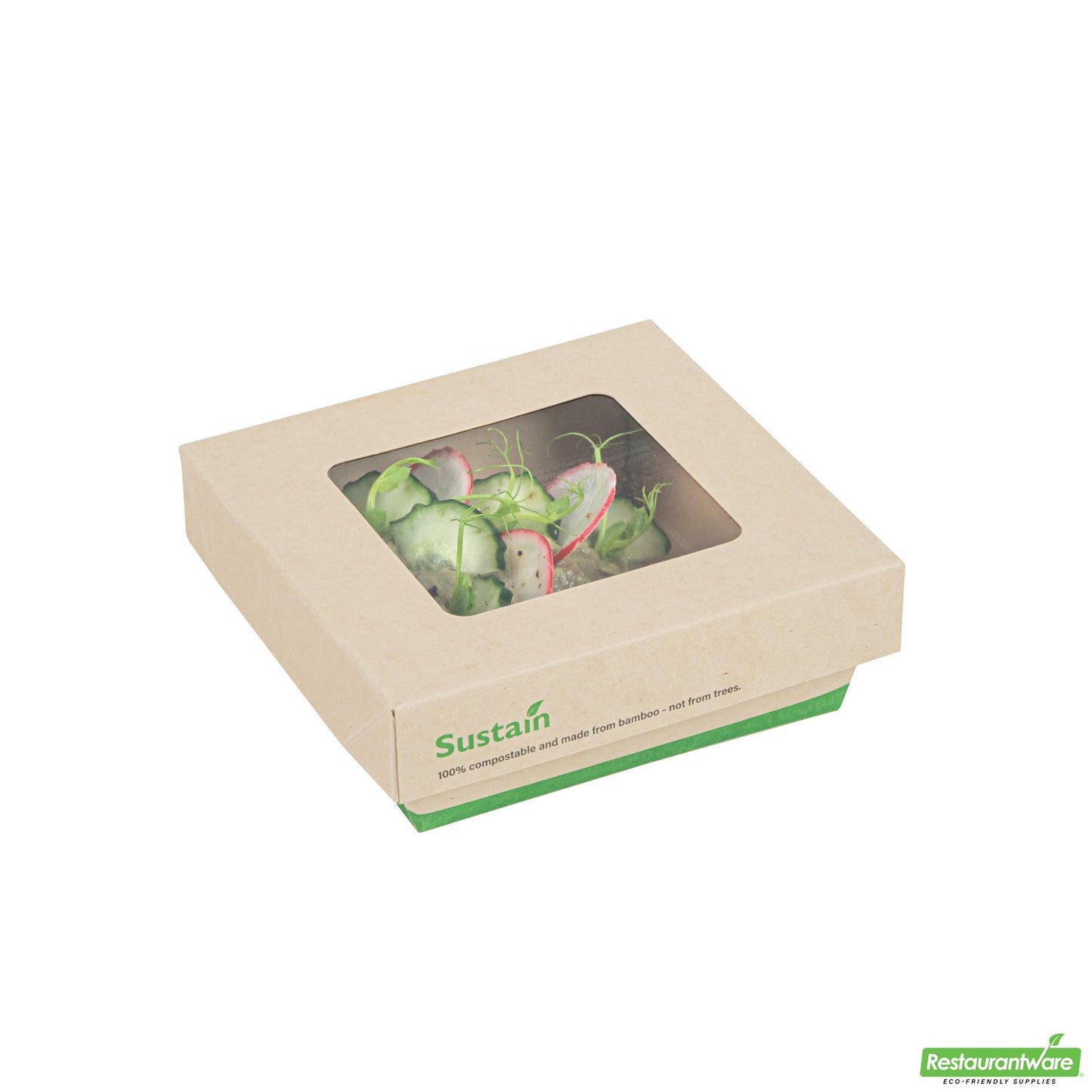 Wholesale Restaurantware Sustain 13 Oz Bamboo Paper Small Take Out Container - 4 1/2" X 4 1/2" X 1 1/2"- Bulk