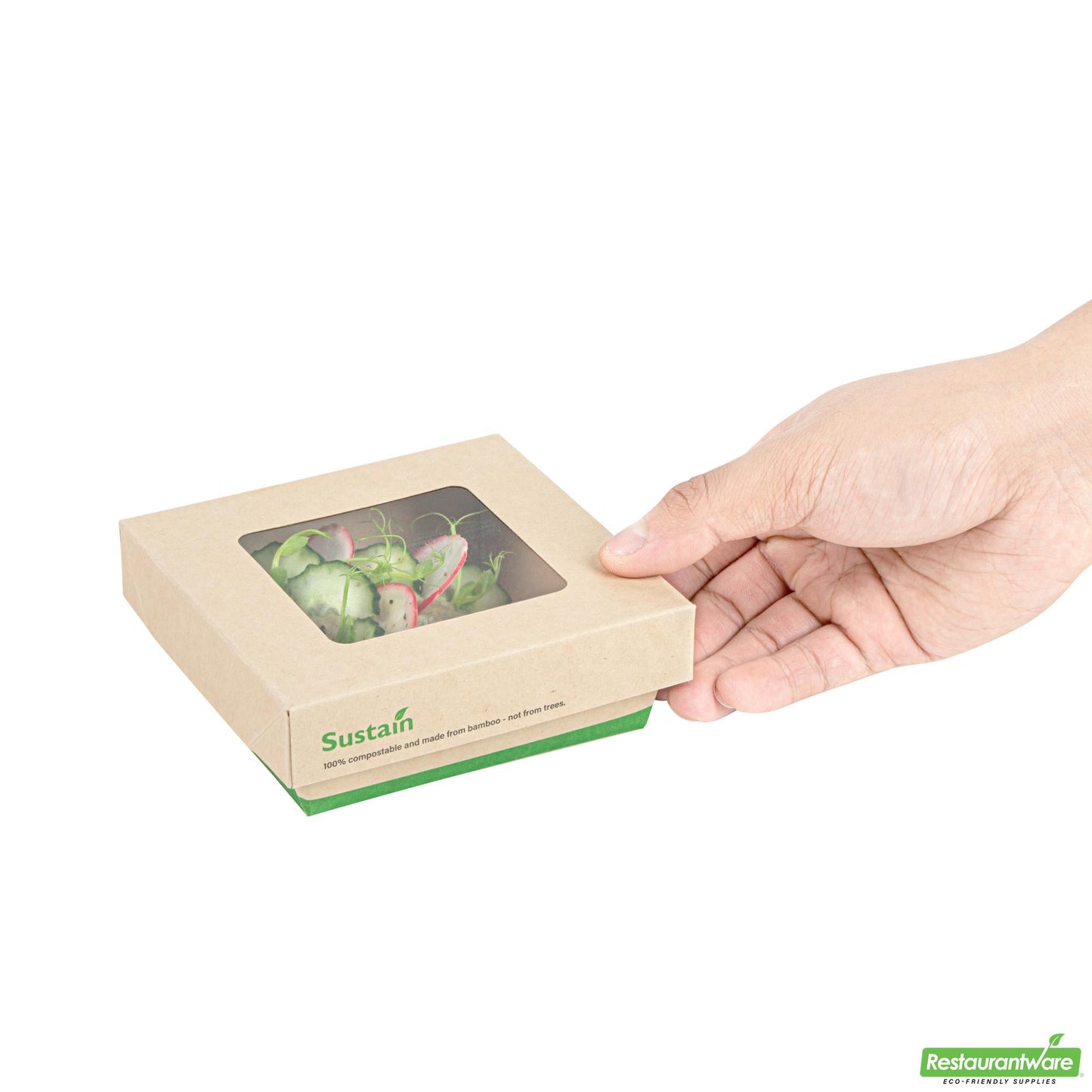 Wholesale Restaurantware Sustain 13 Oz Bamboo Paper Small Take Out Container - 4 1/2" X 4 1/2" X 1 1/2"- Bulk