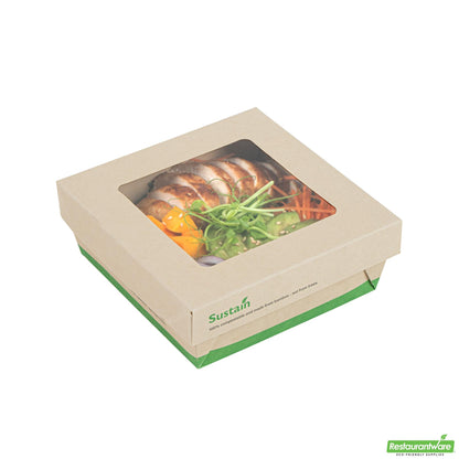 Wholesale Restaurantware 27 Oz Bamboo Paper Medium Take Out Container - 5.3" X 5.3" X 2"- Bulk