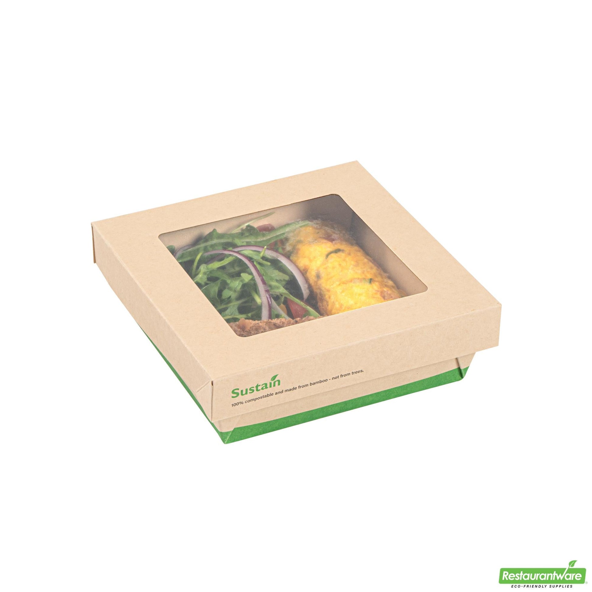 Wholesale Restaurantware Sustain 34 Oz Bamboo Paper Large Take Out Container - 6" X 6" X 2"- Bulk