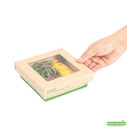 Wholesale Restaurantware Sustain 34 Oz Bamboo Paper Large Take Out Container - 6" X 6" X 2"- Bulk
