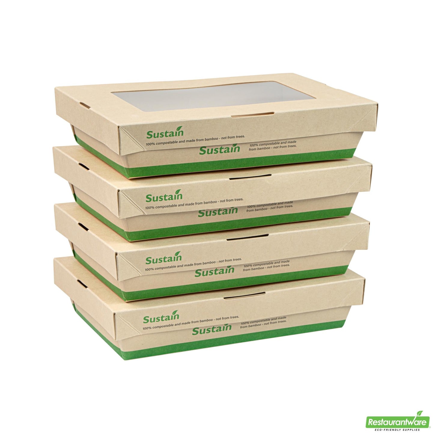 Restaurantware 28 Oz Bamboo Paper Small Take Out Container - 7.5" X 5.1" X 1.6"
