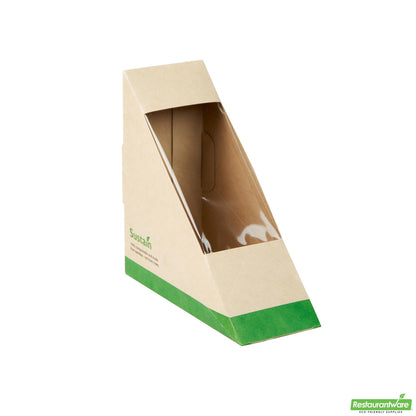 Wholesale Restaurantware Bamboo Paper Small Sandwich Box - 4.8" X 4.8" X 2"- Bulk