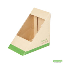 Wholesale Restaurantware Bamboo Paper Large Sandwich Box - 4.8" X 4.8" X 3.2"- Bulk