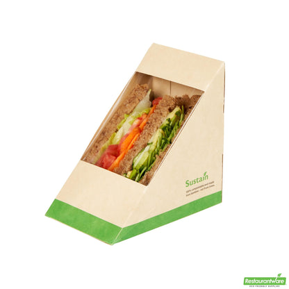 Wholesale Restaurantware Bamboo Paper Large Sandwich Box - 4.8" X 4.8" X 3.2"- Bulk