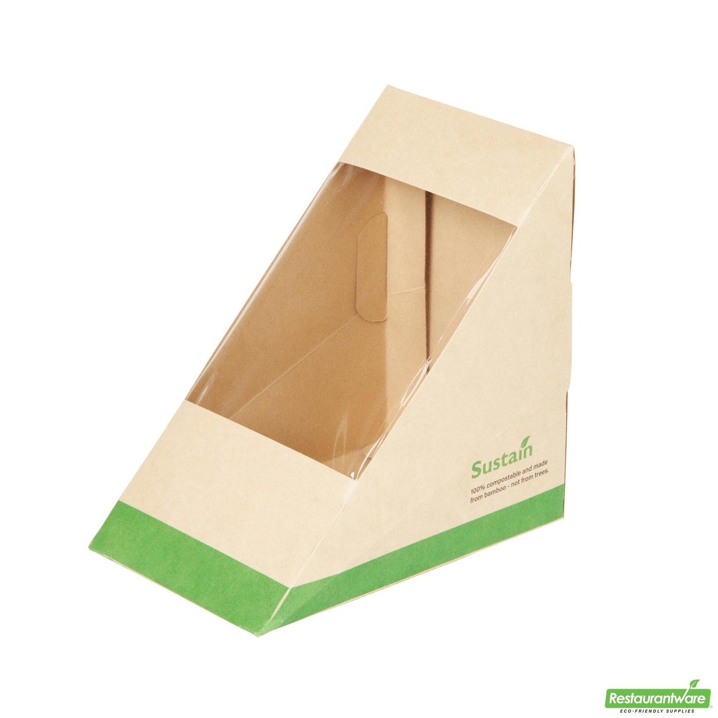 Wholesale Restaurantware Bamboo Paper Large Sandwich Box - 4.8" X 4.8" X 3.2"- Bulk