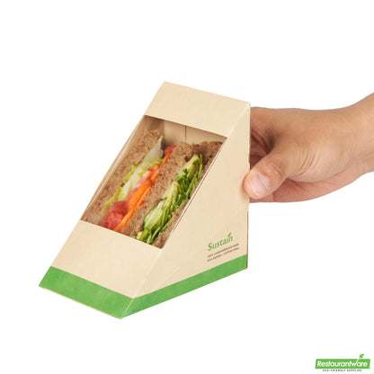 Wholesale Restaurantware Bamboo Paper Large Sandwich Box - 4.8" X 4.8" X 3.2"- Bulk