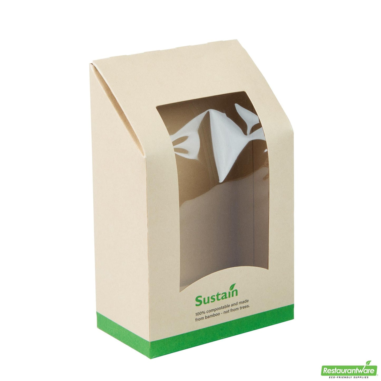 Wholesale Restaurantware Bamboo Paper Sandwich / Wrap Take Out Container - 5.9" X 3.7" X 2.1"- Bulk