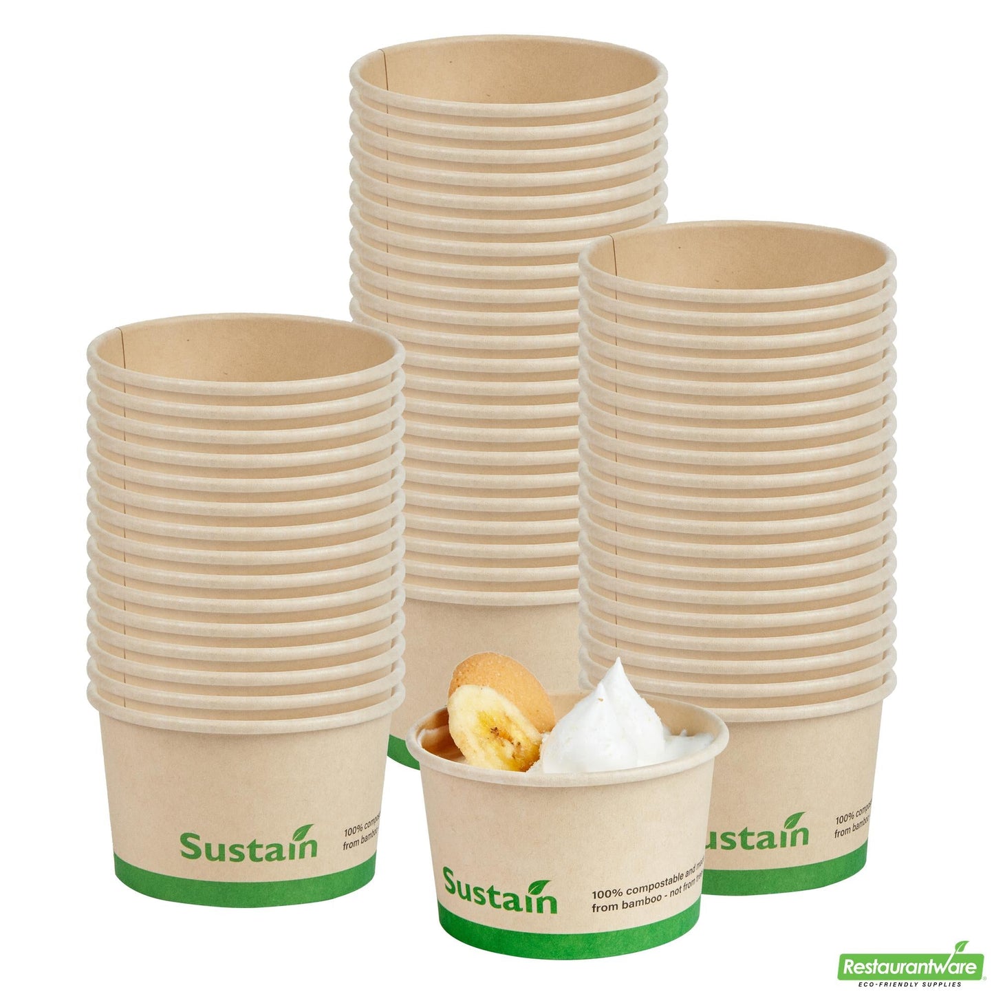 Wholesale Restaurantware 3 Oz Round Bamboo Paper to Go Cup - with Pla Lining, Compostable- Bulk