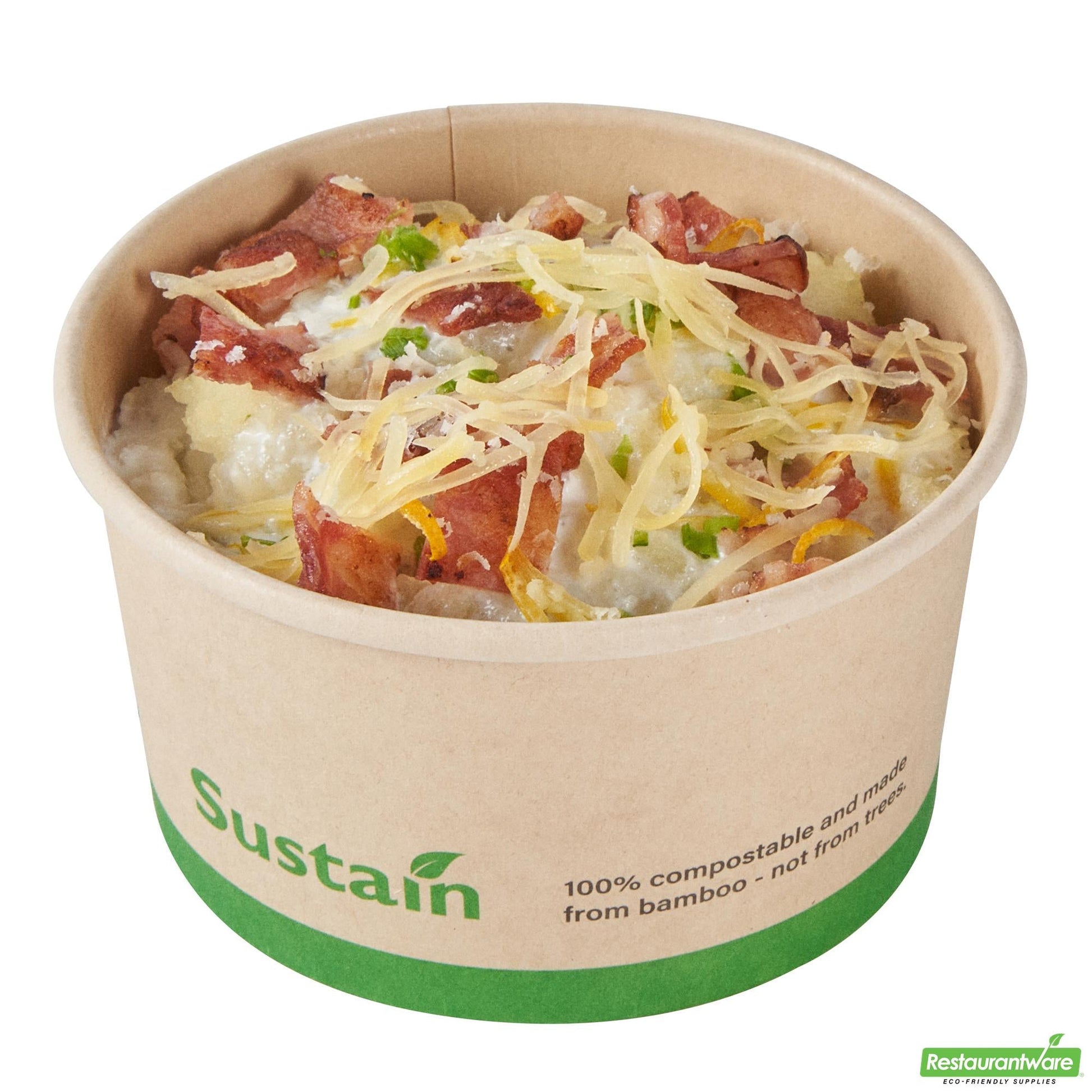 Wholesale Restaurantware 8 Oz Round Bamboo Paper to Go Cup - with Pla Lining, Compostable- Bulk