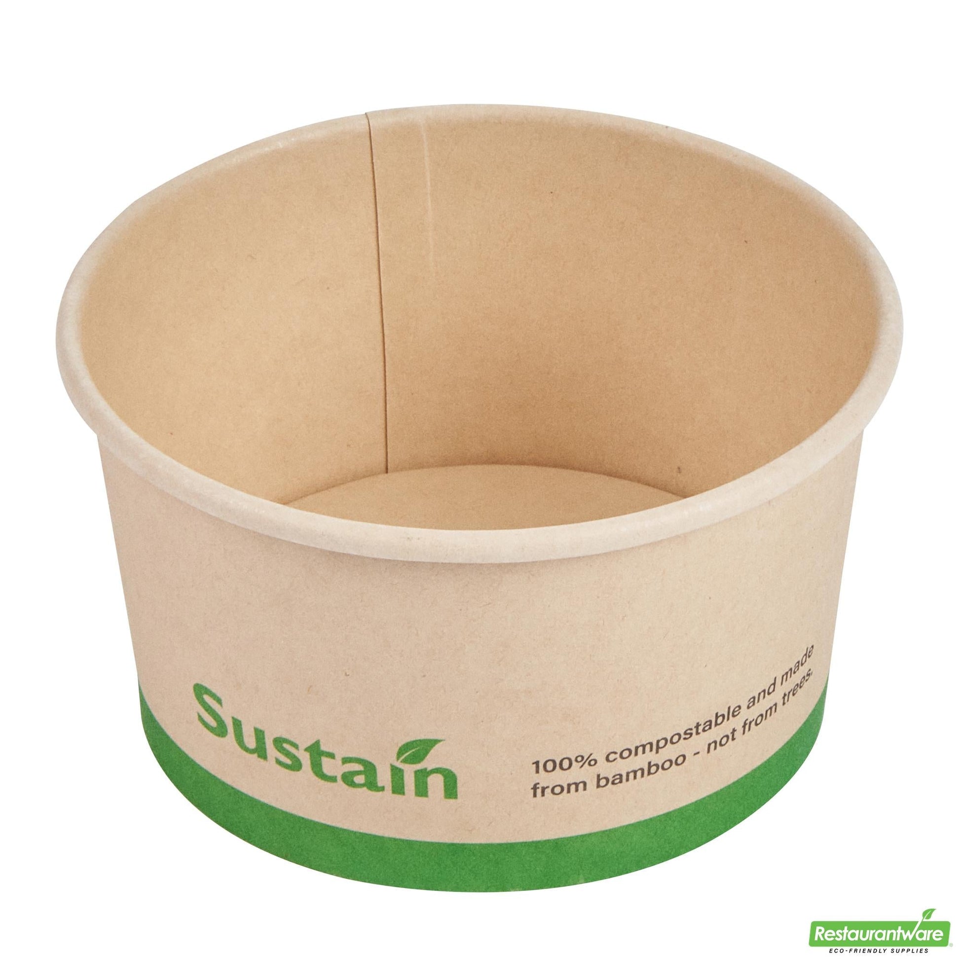 Wholesale Restaurantware 8 Oz Round Bamboo Paper to Go Cup - with Pla Lining, Compostable- Bulk