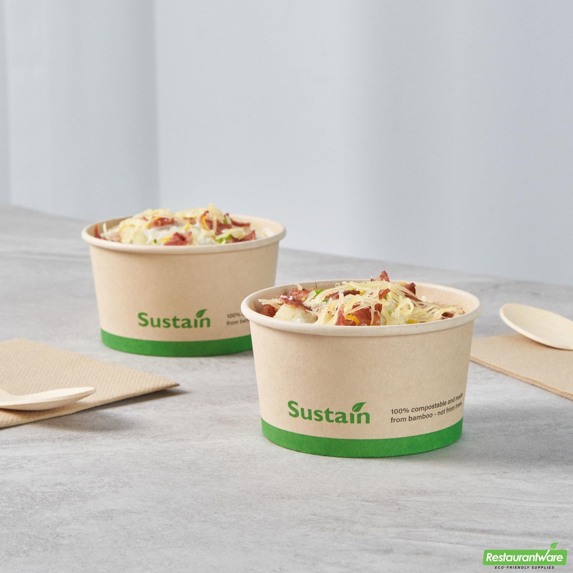 Wholesale Restaurantware 8 Oz Round Bamboo Paper to Go Cup - with Pla Lining, Compostable- Bulk